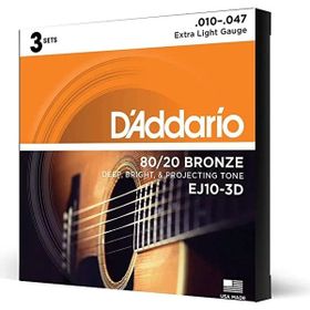 D'addario Ej10-3D 3'lu Paket Bronz Akustik Gitar Tel Seti