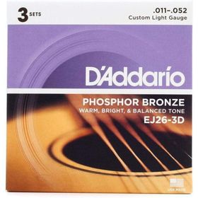 D'addario EJ26-3D 3'lü Paket Phosphor-Bronz Akustik Gitar Tel Seti
