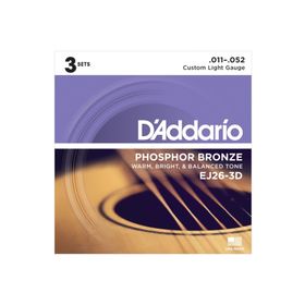 D'addario EJ26-3D 3'lü Paket Phosphor-Bronz Akustik Gitar Tel Seti