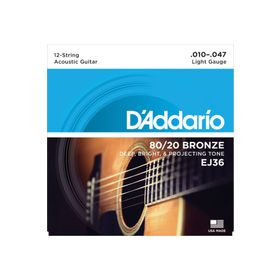 D'addario EJ36 12 String Light 10 Akustik Tel Set