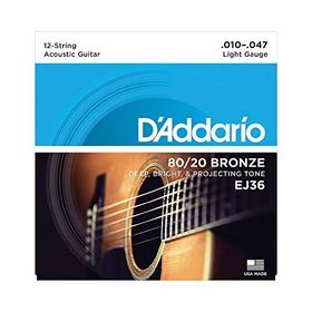 D'addario EJ36 12 String Light 10 Akustik Tel Set