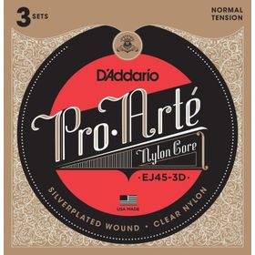 D'addario EJ45-3D Pro-Arte Silve 3'lü Paket Klasik Gitar Tel Seti