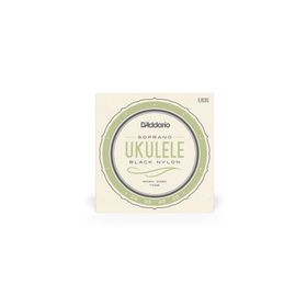D'addario EJ53S Soprano Black Nylon Ukulele Tel Seti