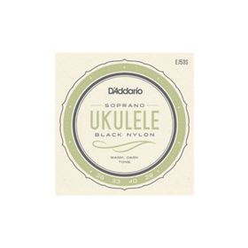 D'addario EJ53S Soprano Black Nylon Ukulele Tel Seti