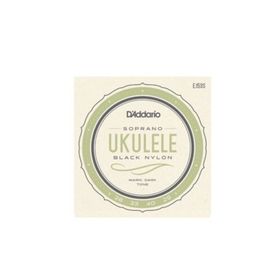 D'addario EJ53S Soprano Black Nylon Ukulele Tel Seti