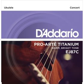 D'addario Ej87C Ukulele Concert Tıtanıum Warm Brıght T Tel Seti