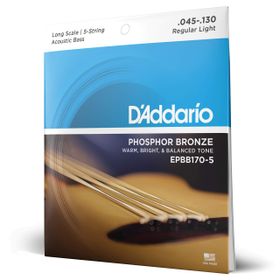D'addario EPBB170-5 Long Scale 45-130 PH Akustik Bas Gitar Tel Seti