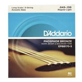 D'addario EPBB170-5 Long Scale 45-130 PH Akustik Bas Gitar Tel Seti