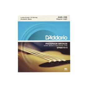 D'addario EPBB170-5 Long Scale 45-130 PH Akustik Bas Gitar Tel Seti
