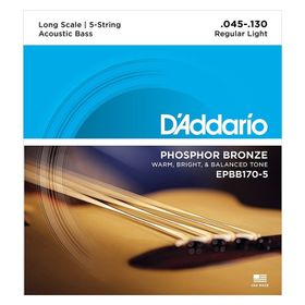 D'addario EPBB170 Akustik Soft Long Bas Tel Set