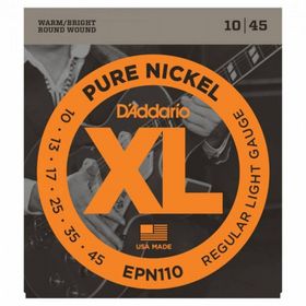 D'addario EPN110 Pure Nickel Regular Light, 10-45 Takım Tel