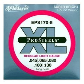 D'addario EPS1705 Prosteel 45130 5 Telli Bas Tel Set