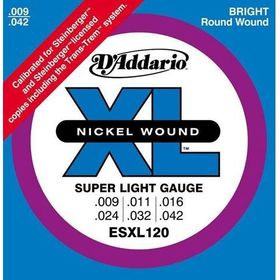 D'addario ESXL120 Steinberger 009 Elektro Tel Set