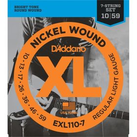 D'addario EXL1107 Xl Regular Light 010 7 Telli Elektro Tel Set