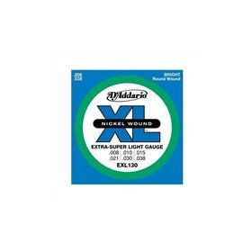D'addario EXL130 Extrasuper Light 008 Elektro Tel Set