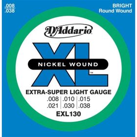 D'addario EXL130 Extrasuper Light 008 Elektro Tel Set