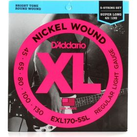 D'addario EXL170-5SL Bass Gitar Tel Seti