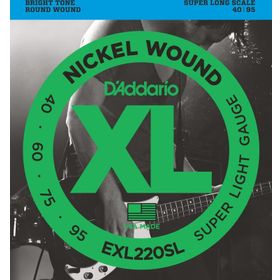 D'addario EXL220SL Xl 40-95 Süper Long Scale Nickel Bas Gitar Tel Seti