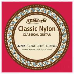 D'addario J2703 Clear Naylon Normal Tension Sol Klasik Tek Tel