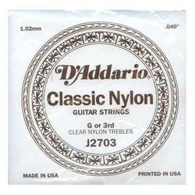 D'addario J2703 Clear Naylon Normal Tension Sol Klasik Tek Tel