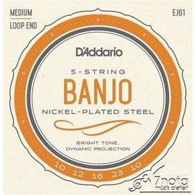 D'addario J61 Set Nikel Medium Tension Banjo Banço Tel