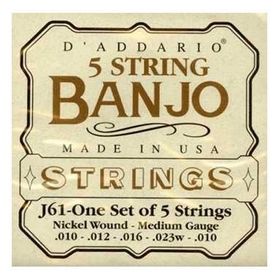 D'addario J61 Set Nikel Medium Tension Banjo Banço Tel