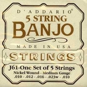 D'addario J61 Set Nikel Medium Tension Banjo Banço Tel