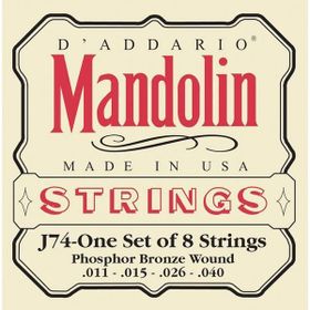 D'addario J74 Phos Brz Med Mandolin Tel Set