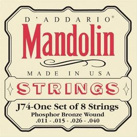 D'addario J74 Phos Brz Med Mandolin Tel Set