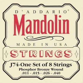 D'addario J74 Phos Brz Med Mandolin Tel Set