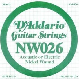 D'addario NW026 Nikel Wound Re Elektro Akustik Tel