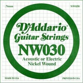 D'addario NW030 Nikel Wound La Elektro Akustik Tel