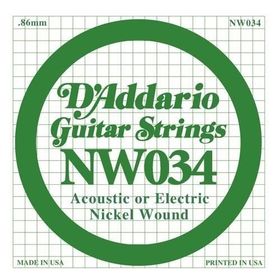 D'addario NW034 Single Nikel Wound Akustik Tel