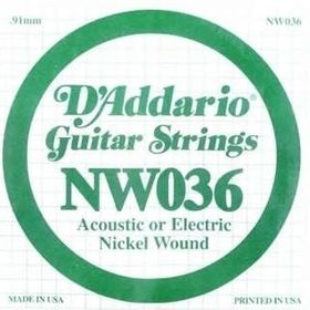 D'addario NW036 La Akustik Tel Nikel Wound Elektro Akustik Tel