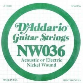 D'addario NW036 La Akustik Tel Nikel Wound Elektro Akustik Tel