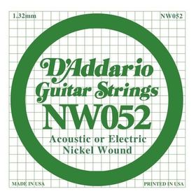 D'addario NW052 Wound Kalın Mi Akustik Tel Nikel