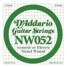 D'addario NW052 Wound Kalın Mi Akustik Tel Nikel