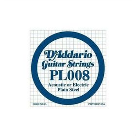 D'addario PL008 Plain Steel Elektro Tek Tel