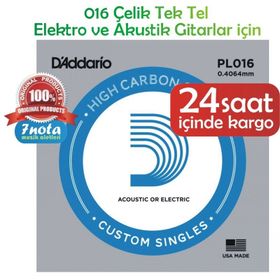 D'addario PL016 Plain Steel Elektro Tek Tel
