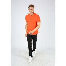Dafron Sport Polo Çizgili Yaka Turuncu Erkek T-shirt