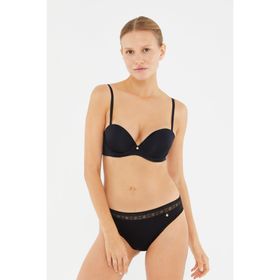Dagi 1078KC Plumeria Straplez Yarı Dolgulu Siyah Sütyen