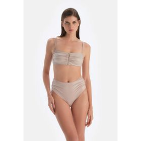 Dagi Bej Kadın Brazilian Alt Örme Bikini