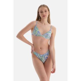 Dagi Kadın Brazilian Alt Örme Lila Yeşil Bikini