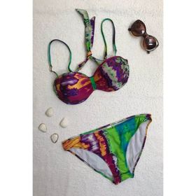 Dagi Straplez Destekli Push-up Desenli Bikini Takımı