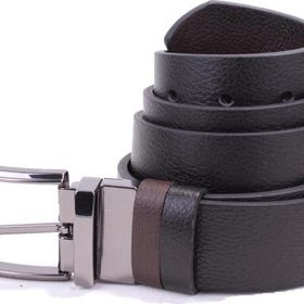 Dagoster DMK26-465DG Siyah Kahve Çift Taraflı Hakiki Deri Erkek Kemer