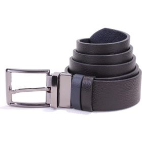 Dagoster DMK26-465DG Siyah Lacivert Çift Taraflı Hakiki Deri Erkek Kemer