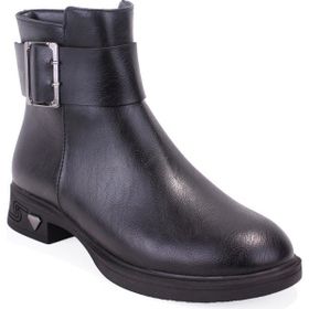 Dagoster DZA07-1004V042 Fermuarlı Suni Deri Siyah Kadın Bot
