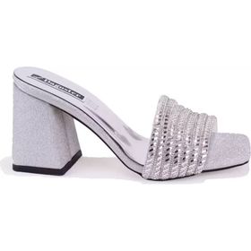 Dagoster DZA07-1284108 Gümüş Topuklu Abiye Kadın Terlik