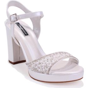 Dagoster DZA07-337140 Sedef Boncuklu Platform Kadın Topuklu Ayakkabı