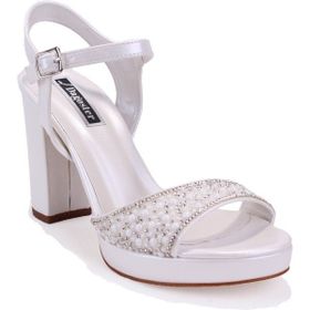 Dagoster DZA07-337140 Sedef Boncuklu Platform Kadın Topuklu Ayakkabı